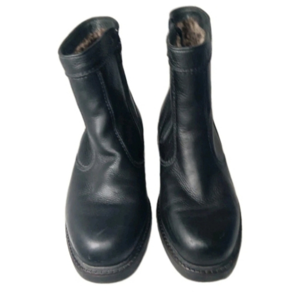 Pajar Canada Black Leather Boots Men's Size 10.5 Genuine Shearling Lining - Picture 4 of 9